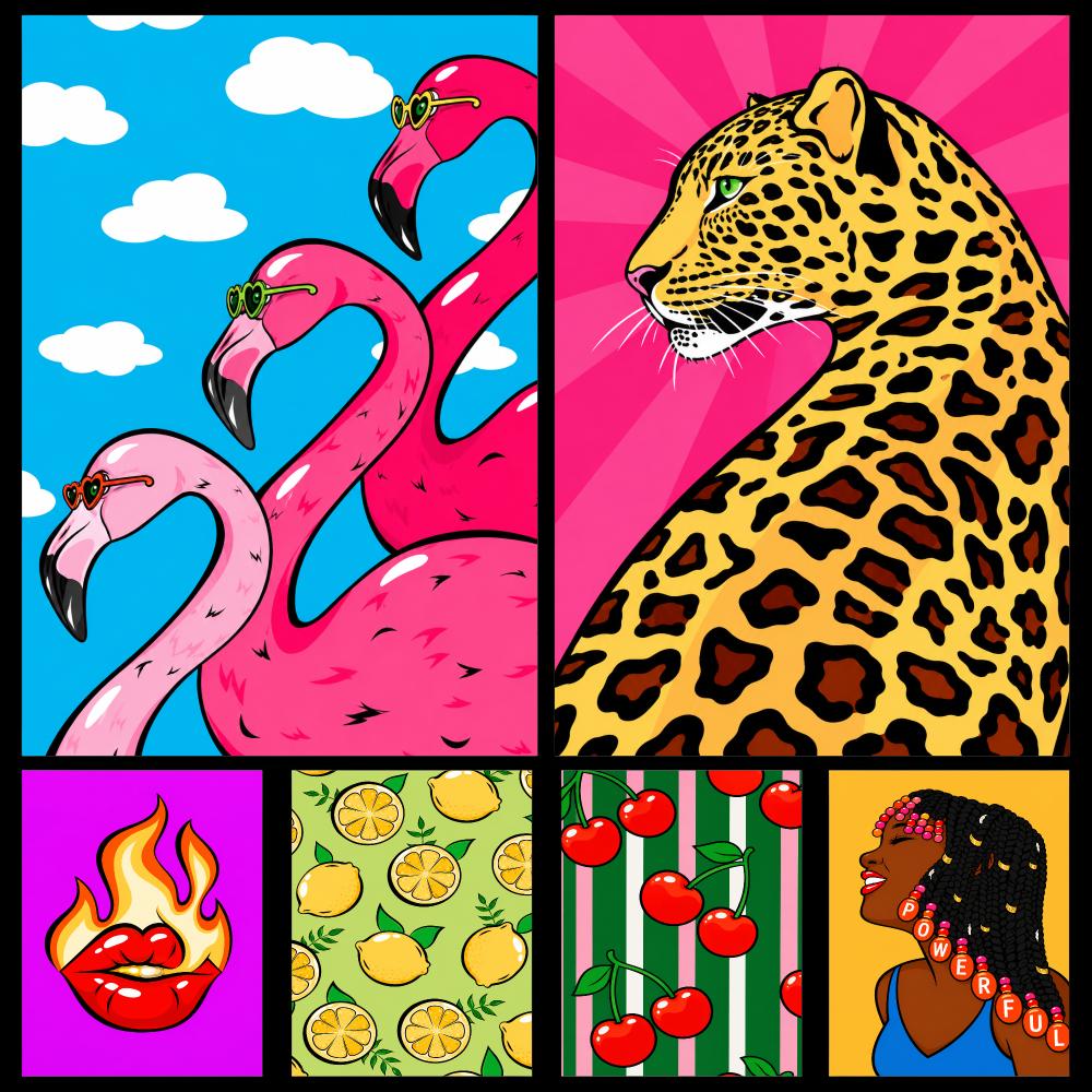 Retro Gaming Gifts - Colorful Retro Pop Art Tropical Glam