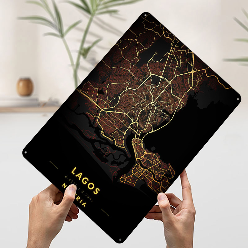 Lagos City Map Poster Customiz - đánh giá và giá Retro Gaming Bar