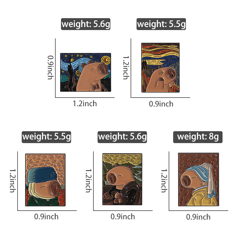 3-9pcs/set Cartoon Capybara Re - đánh giá và giá Retro Gaming Gifts