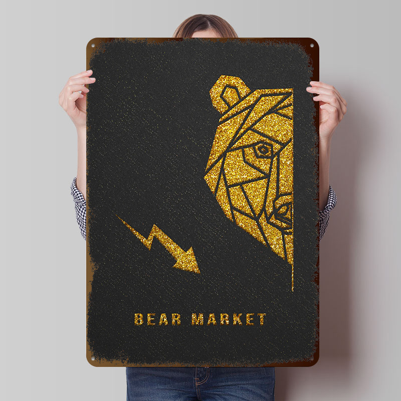 Gold Bear Market Metal Poster  - đánh giá và giá Retro Gaming Market