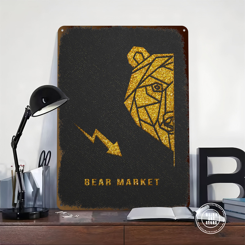 Gold Bear Market Metal Poster  - đánh giá và giá Retro Gaming Market