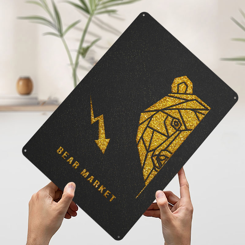 Gold Bear Market Metal Poster  - đánh giá và giá Retro Gaming Market