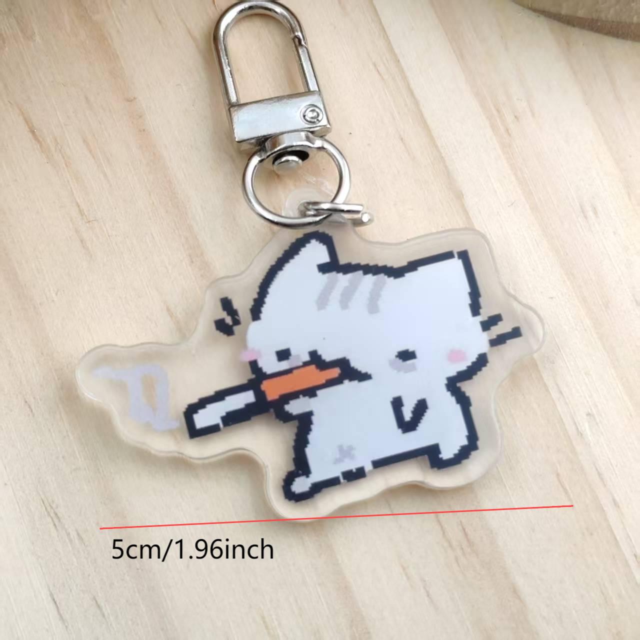 2d Flat Pixel Cat Keychain - G - đánh giá và giá Retro Gaming Gifts